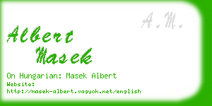 albert masek business card